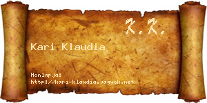 Kari Klaudia névjegykártya